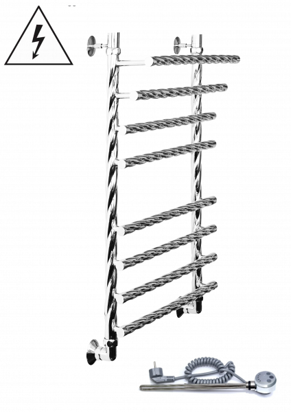 Полотенцесушитель электрический Двин F BRAID electro 80/50 1"-3/4"-1/2" ТЭН справа К эл, Полированный 4627170784132