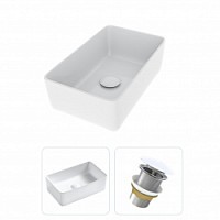 Превью фото Раковина накладная для ванной Teymi Helmi Mini 38 в комплекте донный клапан клик-клак без перелива белый F01576 № 1