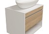 Тумба подвесная с раковиной для ванной 65 см Teymi Ritta корпус белый фасад дуб раковина Ellie 60 F15199 № 21