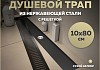 Трап для душа с сухим затвором вертикальный выпуск Teymi Helmi 10х80 c решеткой черный T90346