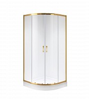 Превью фото Душевое ограждение Niagara Nova NG-6407-08 GOLD 100x100x190 полукруг, двери раздвижные 64070811GOLD № 1