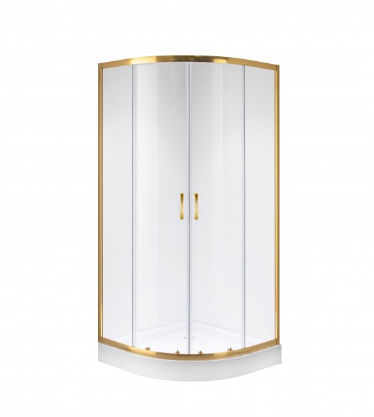 Душевое ограждение Niagara Nova NG-6407-08 GOLD 100x100x190 полукруг, двери раздвижные 64070811GOLD