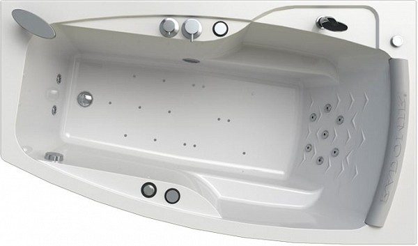 Ванна акриловая Radomir Аризона Релакс Chrome 170x100 правая с фронтально-торцевой панелью
