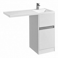 Превью фото Тумба под раковину Акватон Лондри 400 1A236001LH010 белый глянец № 1