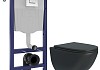 Комплект инсталляция Teymi Rapid SL с кнопкой GROHE хром + унитаз Lina S Black F17485 № 19