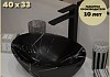 Раковина для ванной накладная Teymi Lori 40 цвет мрамор черный матовый T50483