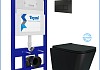Инсталляция с унитазом комплект 5 в 1 Teymi унитаз подвесной безободковый Helmi Pro Vortex Black черный матовый кнопка черная F16377 № 2