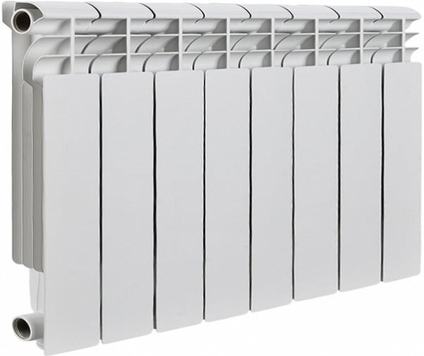 Алюминиевый секционный радиатор Rommer Profi 350 8 секции 420x640 86622 с боковым подключением для системы отопления дома, офиса, дачи и квартиры