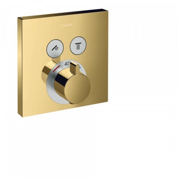 Термостат Hansgrohe ShowerSelect , скрытого монтажа, для 2 потребителей полированное золото 15763990