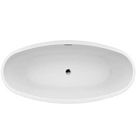 Превью фото Ванна акриловая Azario CRANSTON 1700x800x580, свободностоящая, в комплекте с сифоном и металлической рамой, белая CRA17080 № 1