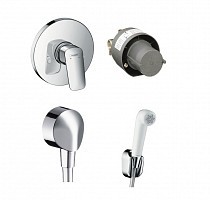 Превью фото Набор с гигиеническим душем Hansgrohe Logis 3в1 (71666000, 32127000, 27454000) № 1