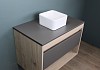 Тумба подвесная с раковиной для ванной 75 см Teymi Ritta корпус дуб фасад графит раковина Helmi Mini 24 F03403 № 18