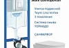 Комплект 3 в 1 инсталляция Grohe Rapid SL унитаз подвесной безободковый подвесной Teymi Lina Vortex 3 пок + кнопка хром F18268