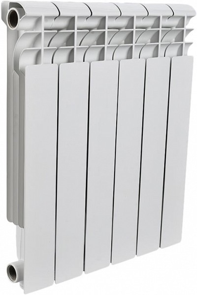 Биметаллический секционный радиатор Rommer Profi Bm 500 6 секций 565x480 82488 с боковым подключением для системы отопления дома, офиса, дачи и квартиры