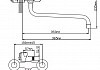Смеситель для ванны Эверест B22-336 с длинным круглым поворотным изливом, кран-буксы 1/2", хром № 2