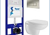 Инсталляция с унитазом комплект 5 в 1 Teymi унитаз подвесной безободковый Hanna кнопка нержавеющая сталь F15856 № 2