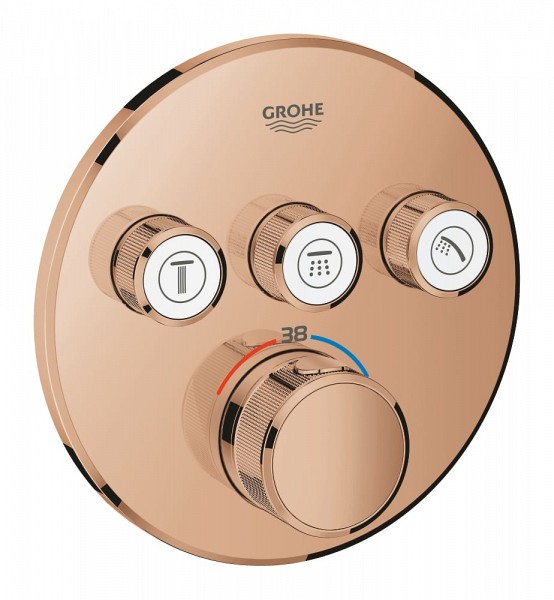 Термостат для ванны/душа Grohe Grohtherm SmartControl, комплект верхней монтажной части, теплый закат глянец 29121DA0