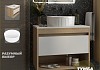 Тумба подвесная с раковиной для ванной 65 см Teymi Ritta корпус дуб фасад белый раковина Martta D36 F15079