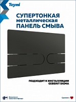 Превью фото Клавиша смыва Teymi Martta двойной смыв черный матовый T70216 № 1