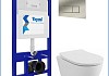 Инсталляция с унитазом комплект 5 в 1 Teymi унитаз подвесной безободковый Lina PP кнопка нержавеющая сталь F17151 № 2