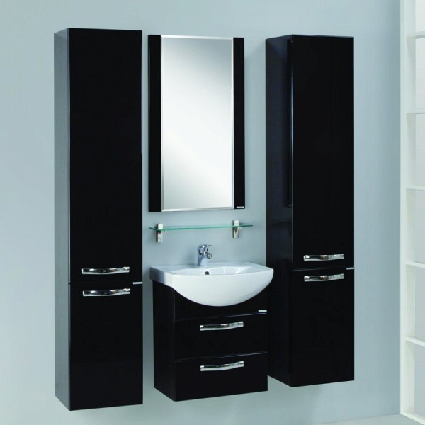 Комплект мебели для ванной Акватон Ария М 50 черный глянец