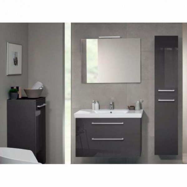 Комплект мебели для ванной 2DAY2 80 темно-серый глянцевый A98000E6+71758001