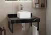 Столешница керамогранитная 60 см черный мрамор с раковиной Teymi Helmi Mini 24 кронштейны 2 шт. черные в комплекте F14323 № 18