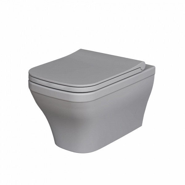 Унитаз подвесной Benefit 203T20301R 535x340x360 серый матовый безободковый с тонкой крышкой