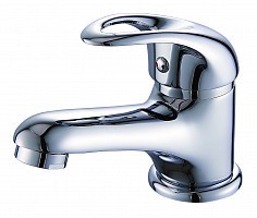 Превью фото Смеситель на раковину Diadonna D10-150 одноручковый, хром, картридж 35 мм, крепление 2 шпильки № 1