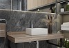 Столешница керамогранитная 100 см дуб кашмир с раковиной Teymi Helmi Mini 38 кронштейны 2 шт. черные в комплекте F15687 № 3
