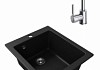 Мойка для кухни Teymi Helmi 50х42 черная матовая в комплекте смеситель для кухни Helmi хром F01513