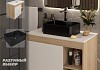 Тумба подвесная с раковиной для ванной 80 см Teymi Nura корпус дуб фасад белый раковина Helmi Mini 41 черная матовая F15163