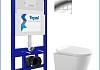 Инсталляция с унитазом комплект 5 в 1 Teymi унитаз подвесной безободковый Solli Pro кнопка хром F15721 № 17