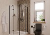Душевое ограждение Niagara NG-6816-08 BLACK 100x100x190 полукруг, двери распашные № 2
