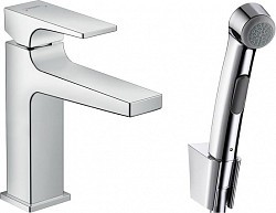 Превью фото Смеситель Hansgrohe Metropol 32522000 для раковины с гигиеническим душем, с донным клапаном Push-Open № 1
