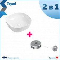 Превью фото Раковина Teymi Solli 41 artceramic, накладная, белая, веревка для сушки одежды в комплекте F10102 № 1