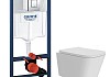 Комплект 3 в 1 инсталляция Grohe Rapid SL + Унитаз подвесной Teymi Helmi Pro + кнопка хром F18117 № 23