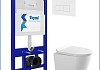 Инсталляция с унитазом комплект 5 в 1 Teymi унитаз подвесной безободковый Solli Pro кнопка белая F15723 № 17
