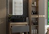 Тумба подвесная с раковиной для ванной 65 см Teymi Ritta корпус дуб фасад графит раковина Helmi Mini 48 черная матовая F15096 № 4