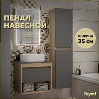 Превью фото Пенал подвесной Teymi Ritta 35х150 универсальный цвет дуб эврика/графит матовый T60526 № 1