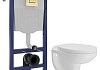 Комплект инсталляция Teymi Rapid SL с кнопкой GROHE золото матовое + унитаз Hanna F17898 № 19