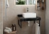Столешница керамогранитная 60 см черный мрамор с раковиной Teymi Helmi Mini 38 кронштейны 2 шт. черные в комплекте F14324 № 3