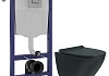 Комплект инсталляция Teymi Rapid SL с кнопкой GROHE оружейная сталь унитаз ТОРНАДО подвесной безободковый Lina Pro Vortex Black F17830 № 20