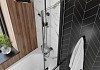 Шторка на ванну Teymi Anni 1400х800, прозрачное стекло, профиль черный матовый T00277 № 6