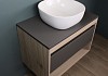 Тумба подвесная с раковиной для ванной 75 см Teymi Ritta корпус дуб фасад графит раковина Solli 41 F03406 № 19