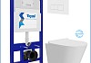 Инсталляция с унитазом комплект 5 в 1 Teymi унитаз подвесной безободковый Solli Pro Vortex кнопка белая F16306 № 2