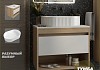 Тумба подвесная с раковиной для ванной 65 см Teymi Ritta корпус дуб фасад белый раковина Martta 50 F15071