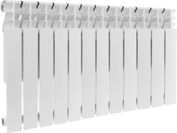 Алюминиевый секционный радиатор Rommer Plus 500 12 секций 560x936 89567 с боковым подключением для системы отопления дома, офиса, дачи и квартиры