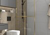 Душевая перегородка 90x200 стекло прозрачное закаленное профиль золото матовый Teymi Helmi T00304 № 2