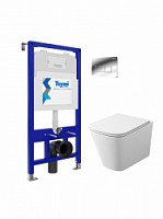 Превью фото Комплект Teymi 5 в 1: Инсталляция Aina 52 + клавиша смыва Helmi хром + подвесной унитаз с микролифтом Helmi S + крепеж T70725 № 1